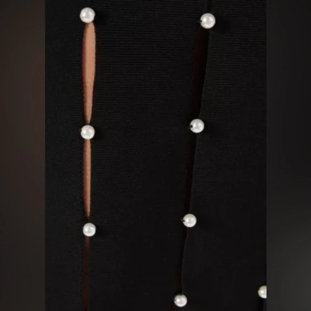 NWT Sandro Gildana Faux Pearl Fringe Cutout Knit Maxi Dress—No Flaws - Picture 4 of 9